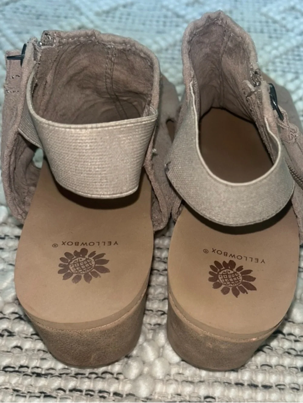 Yellow Box: Sheridan Women’s Sandals Ankle Strap Side Zip Wedges Size 8.5